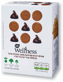 Life Wellness עוגיות דגנים עם חיטה מלאה ושיבולת שועל בתוספת שברי שוקולד מריר