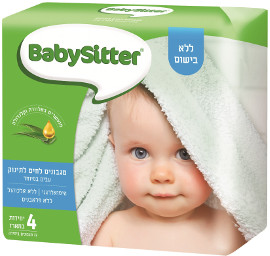 BABYSITTER מגבוני בד רכים ועבים במיוחד ללא בישום וללא אלכוהול
