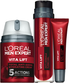 L'OREAL PARIS MEN EXPERT ויטליפט קרם/ג'ל לחות אנטי אייג'ינג 50 מ"ל/ברבר קלאב שמן לזקן ארוך ולפנים 30 מ"ל/קרם לעיצוב הזקן והשיער 75 מ"ל