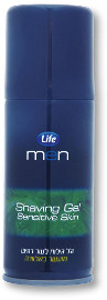 Life men ג'ל גילוח לעור רגיש מועשר באלוורה
