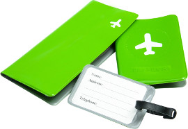 Life Travel מארז נסיעות המכיל: תג מזוודה, כיסוי דרכון ותיק מסמכים