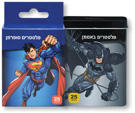 גיבורי על פלסטר לילדים סופרמן/וונדרוומן/באטמן