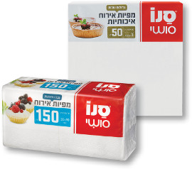 סנו סושי מפיות אירוח 150 יחידות/גדולות ועבות 50 יחידות