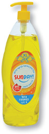 SUNDAY נוזל חזק במיוחד לניקוי כלים 24% חומרים פעילים בניחוח לימון