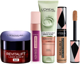 L'OREAL PARIS מגוון מוצרי איפור וטיפוח