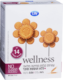 לייף וולנס עוגיות מחיטה מלאה ללא תוספת סוכר