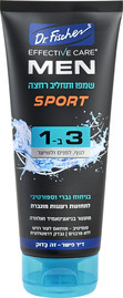 ד"ר פישר אפקטיב קר MEN ספורט שמפו וגל רחצה 3 ב-1 אריזת TOGO