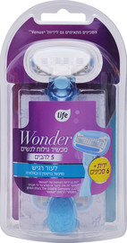 לייף מכשיר גילוח 5 להבים לנשים + 6 סכינים