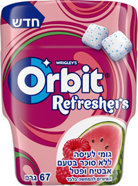 אורביט רפרשרס גומי לעיסה ללא סוכר בקבוקון