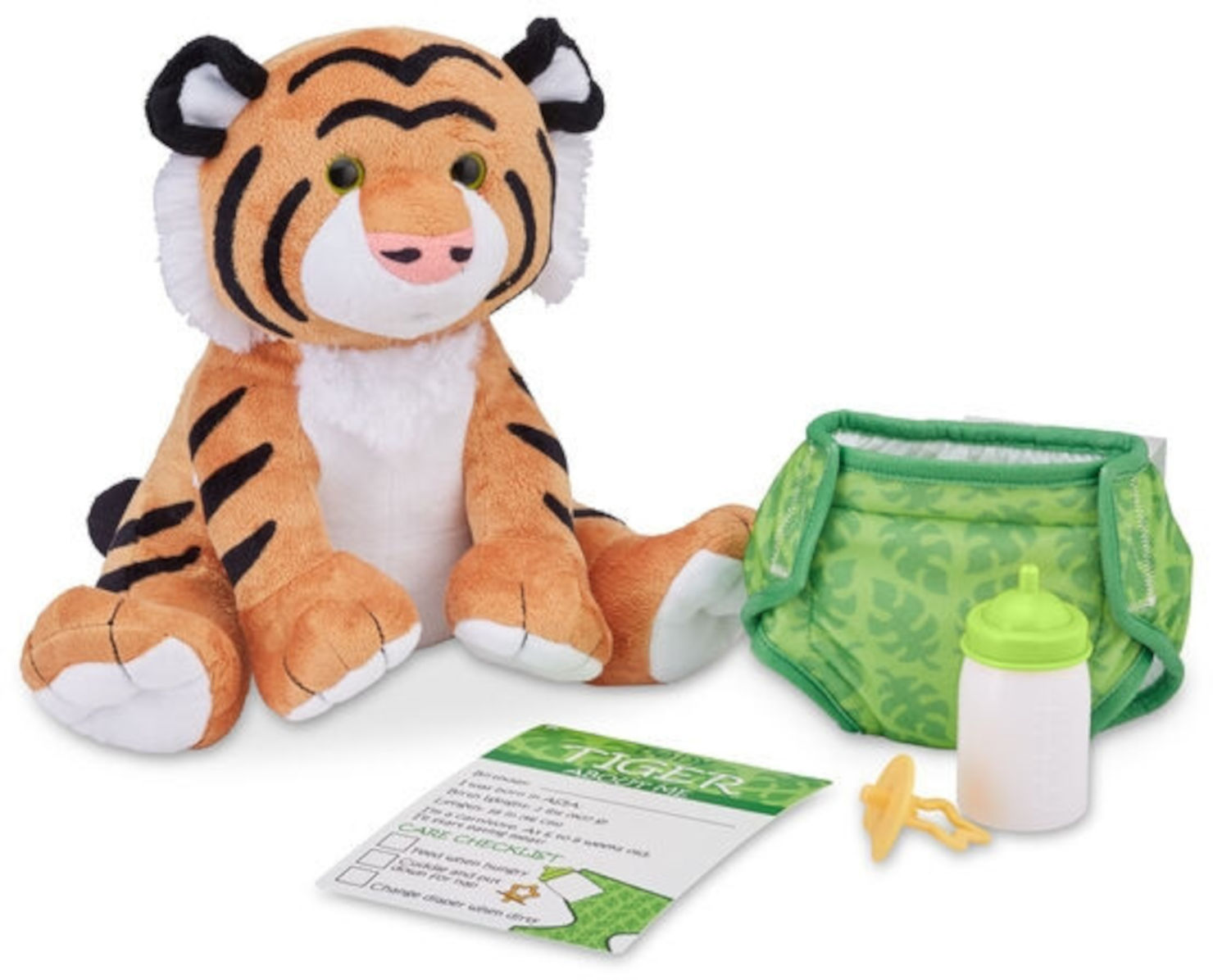‫melissa and doug בובת בייבי טייגר עם חיתול ואביזרים סופרפארם‬