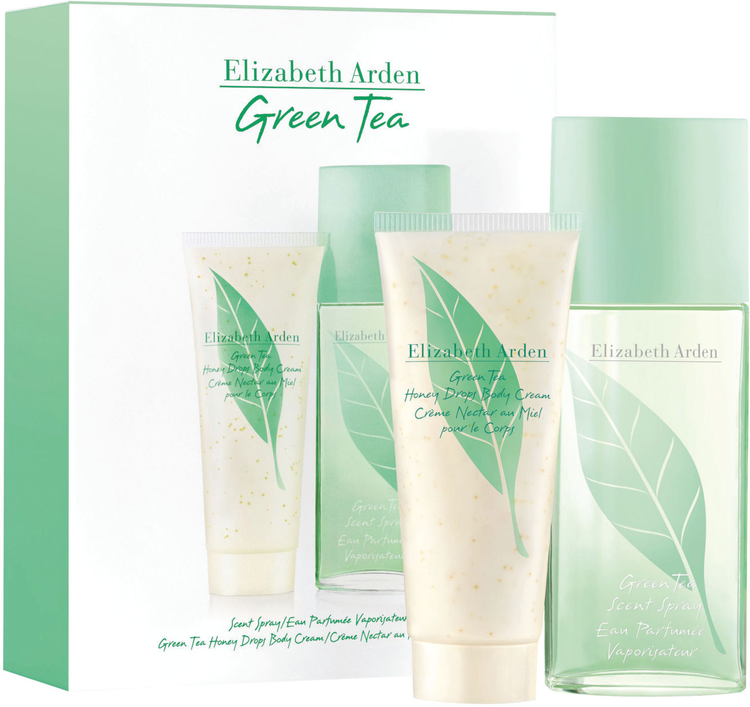 ‫Elizabeth Arden green tea סט א.ד.ט + קרם גוף עם טיפות דבש לאשה