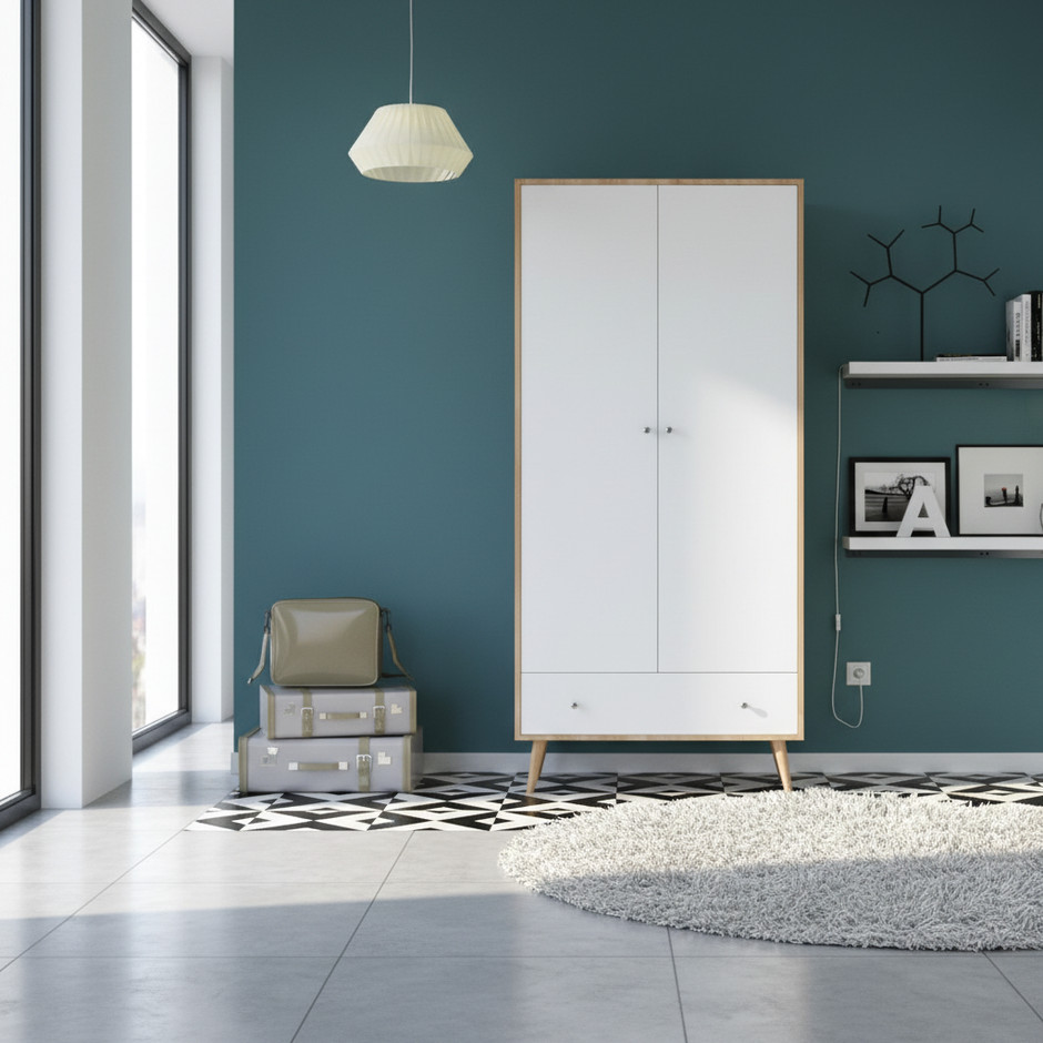 ארון בגדים שתי דלתות+מגירה דגם אלגנט Elegant מבית Twins Design