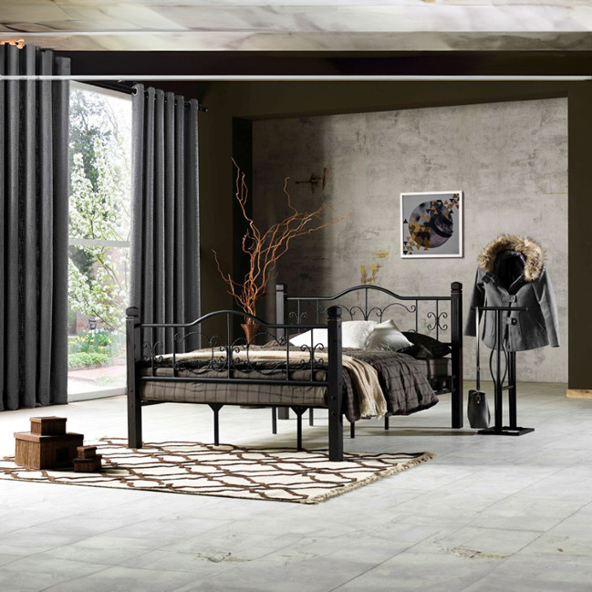 מיטה זוגית ממתכת מבית Twins Design דגם יוקו   - 160/190 - שחור