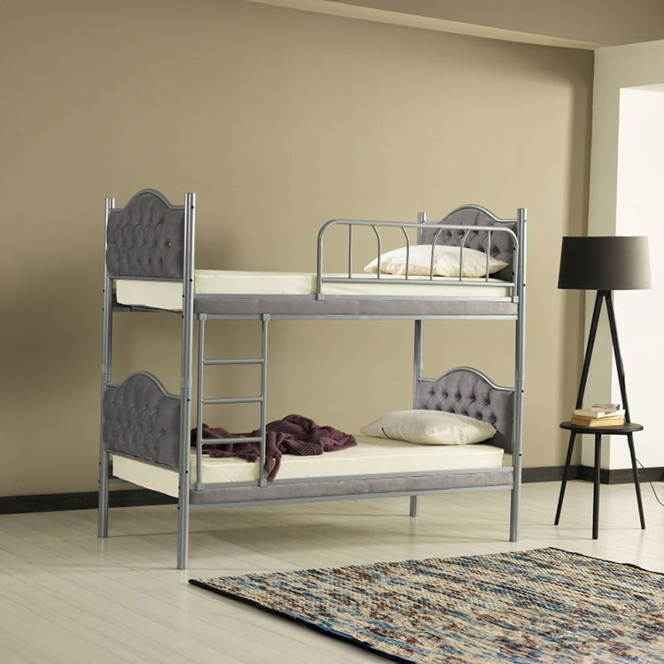 מיטת קומותיים ממתכת דגם מילס מבית Twins Design  - 80/190-מתכת אפור בד אפור