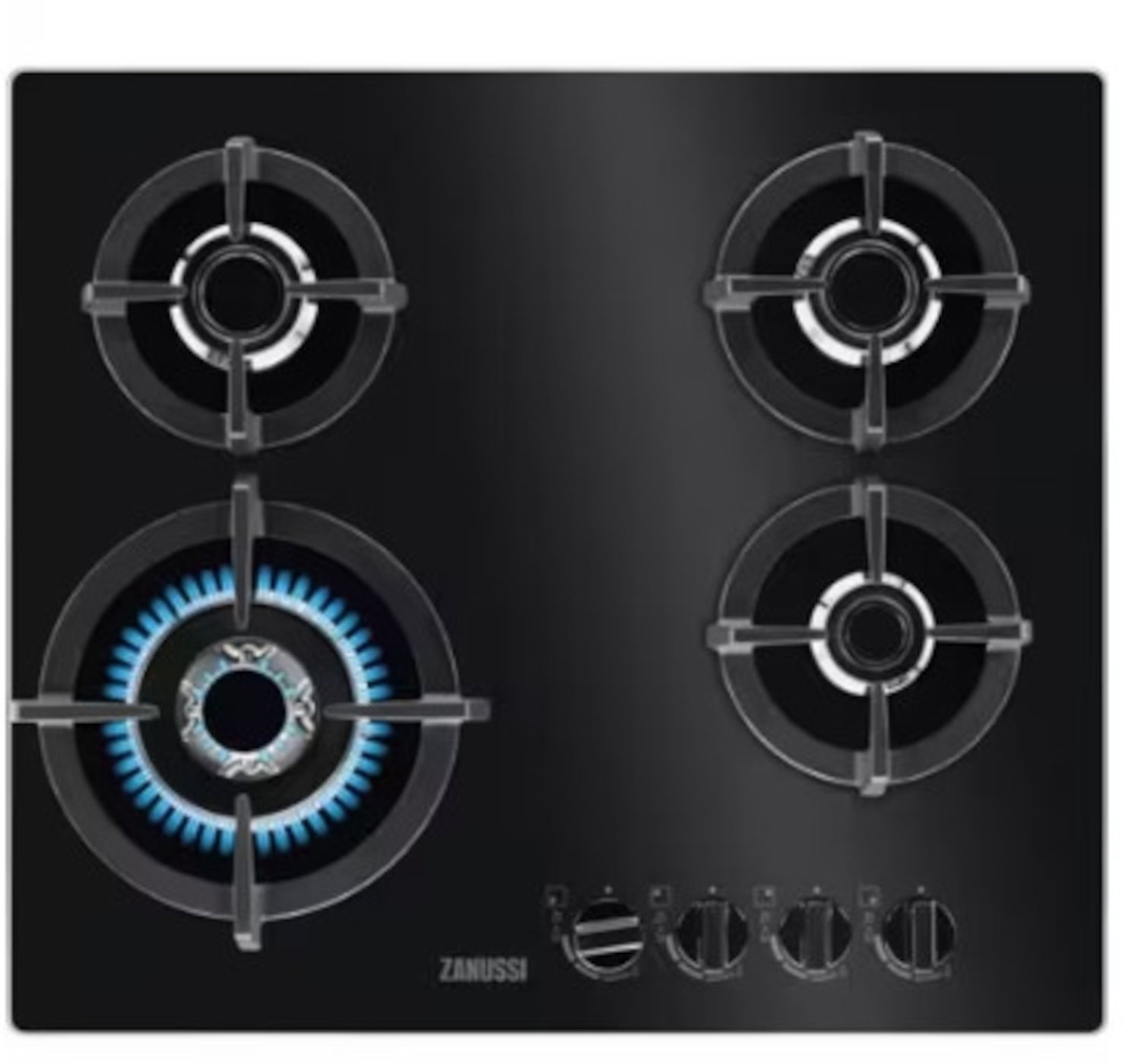 כיריים גז 60 ס"מ זכוכית שחורה 4 להבות Zanussi ZGO68420BA