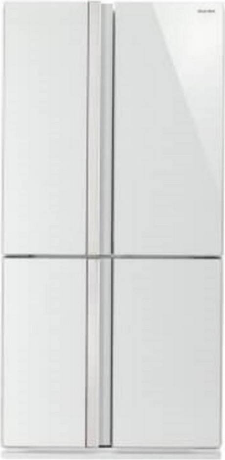מקרר מקפיא תחתון 4 דלתות זכוכית לבנה Sharp SJ-FSRN87V-WH