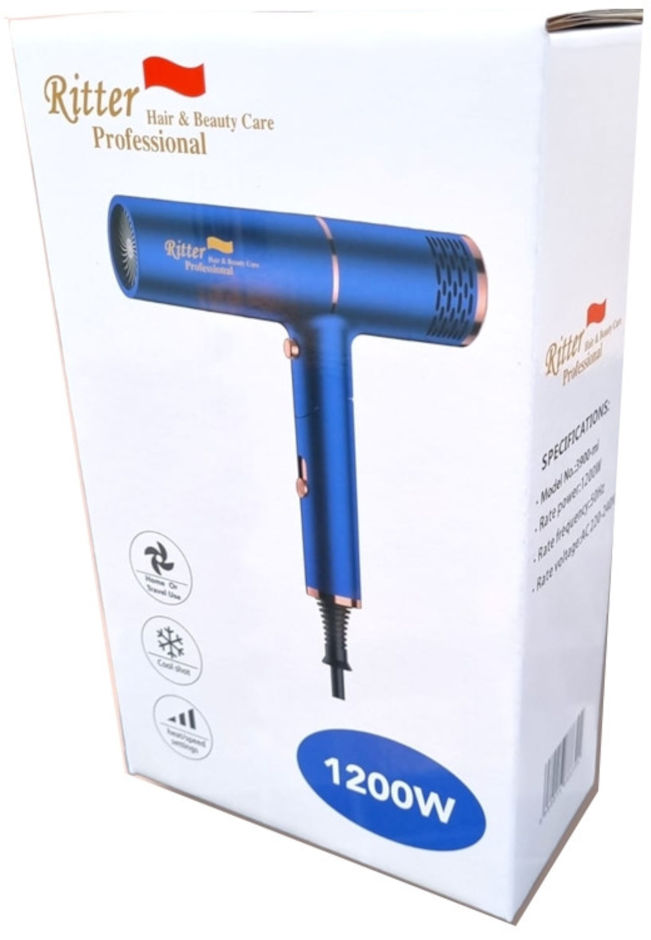 ‫Ritter - פן מייבש שיער מיני מתקפל Ritter צבע כחול 3900 MI ריטר | סופר ...