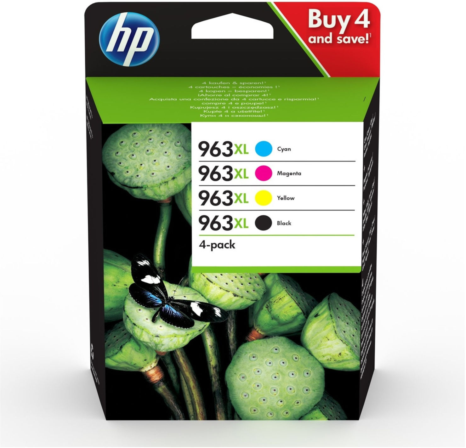 סט 4 ראשי דיו מקורי HP 963XL