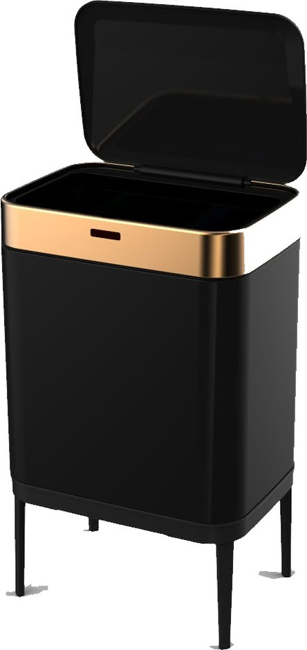 פח אשפה אלקטרוני 60 ליטר צבע שחור עם פס זהב