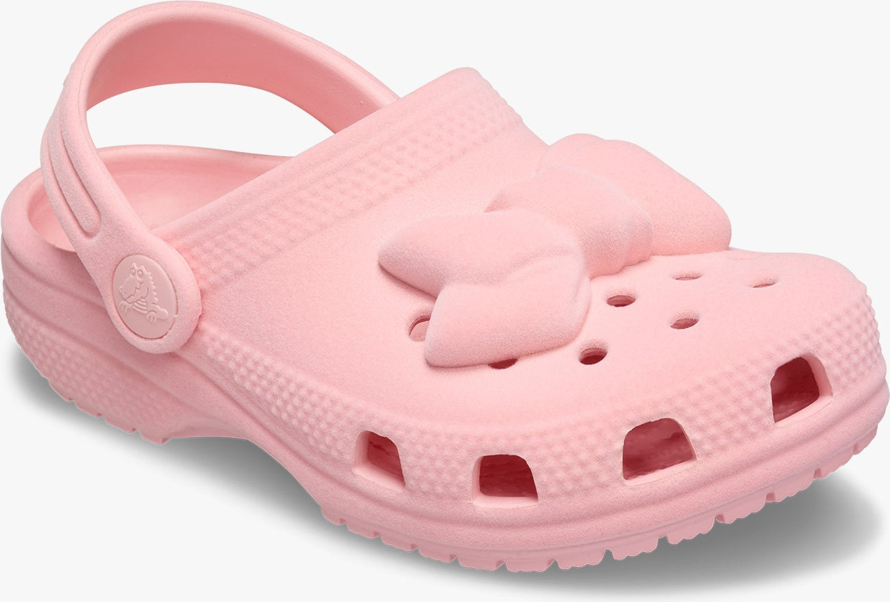 ‫Crocs - Crocs Classic Velvet Bow Clog T - כפכפי קלוג קרוקס לילדות ...