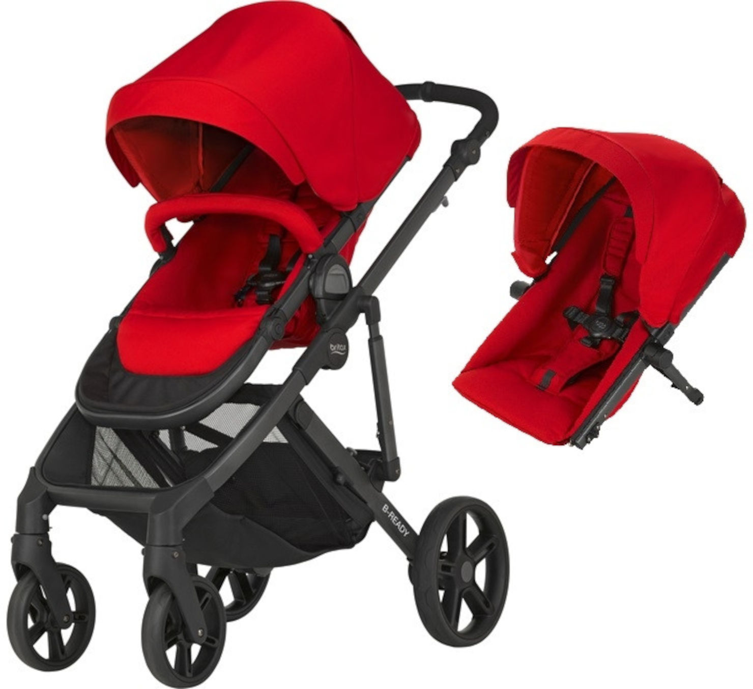 ‫Britax עגלת אחים מודולארית BReady אדום סופרפארם‬