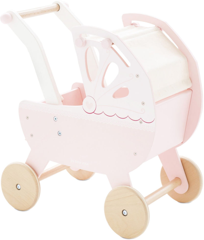 ‫Le Toy Van עגלת בובה ורודה מעץ לילדים סופרפארם‬