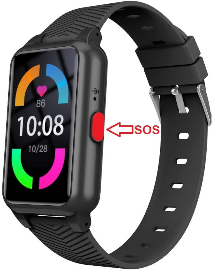 שעון מצוקה עם כפתור SOS מד דופק ומד לחץ דם