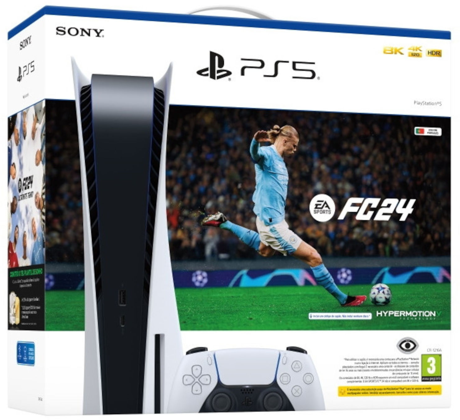 קונסולת משחק PS5 כולל משחק Sony FC24 פלייסטיישן 5 PS5 Bluray Edition 825GB + FC24