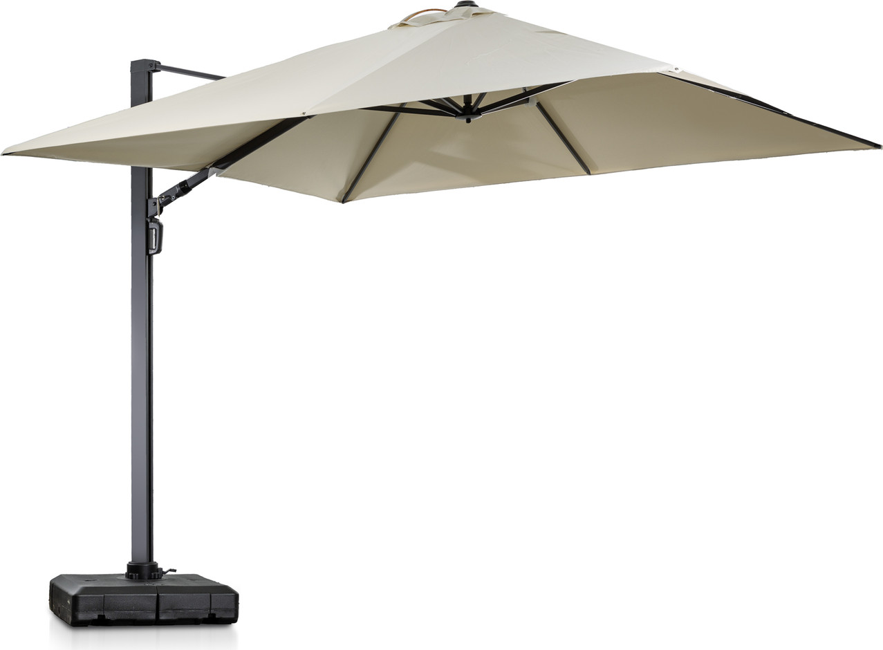 שמשיה רגל צד 3X3 מטר מפוארת Australia Garden דגם קולורדו צבע בז' עם הטיה ובסיס מים - Cash-it
