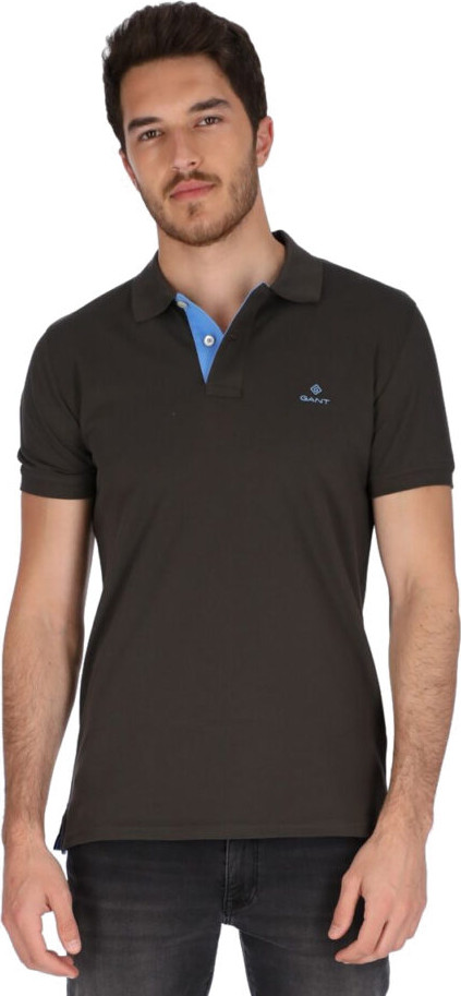 חולצת פולו Gant לגברים דגם Contrast Collar Pique SS Rugger