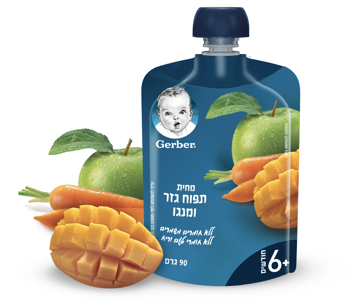 גרבר - מחית תפוח גזר ומנגו +6 חודשים | סופר-פארם