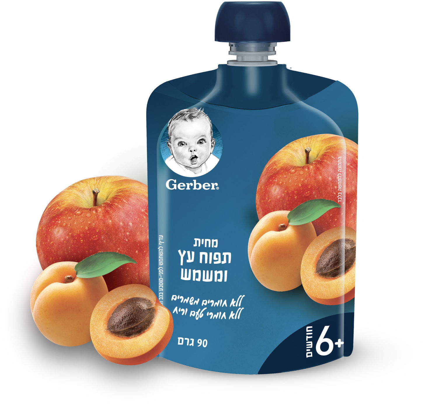 גרבר - מחית תפוח עץ ומשמש +6 חודשים | סופר-פארם