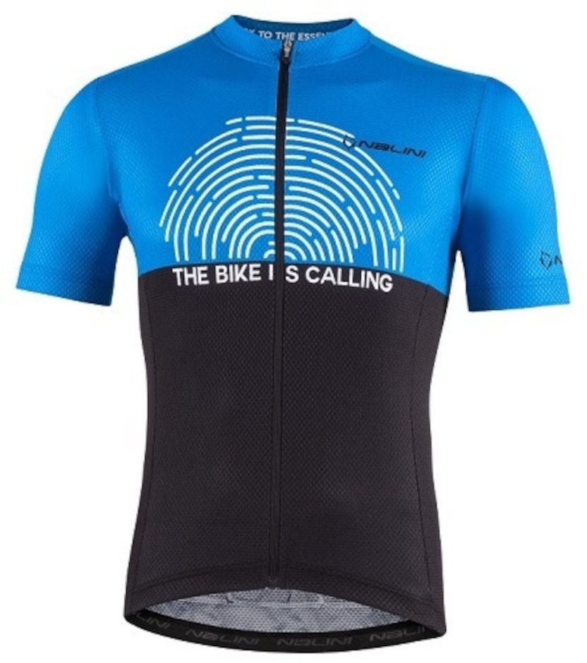 חולצה לרכיבת אופניים לגברים SAN DIEGO JERSEY כחול-שחור דקה ומנדפת מאוד M NALINI