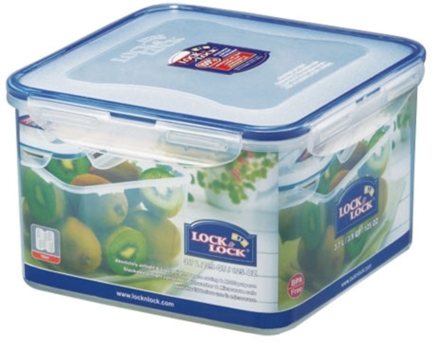 ‫Lock & Lock קופסת אחסון פלסטיק מרובעת 3.7 ליטר HPL858D סופרפארם‬