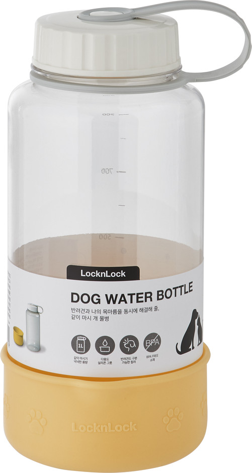 ‫Lock & Lock - בקבוק מים 1 ליטר עם קערית סיליקון למים לכלב | סופר-פארם‬