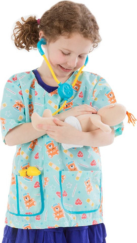תחפושת אח/אחות לפורים ומשחקי דמיון 7 חלקים עם בובת תינוק (גילאי 3-6 שנים)