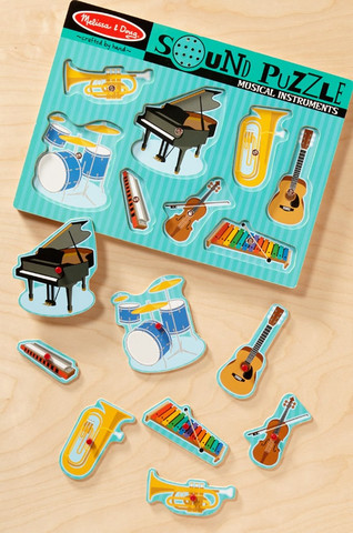 פאזל עץ כלי נגינה מנגנים - Melissa and Doug