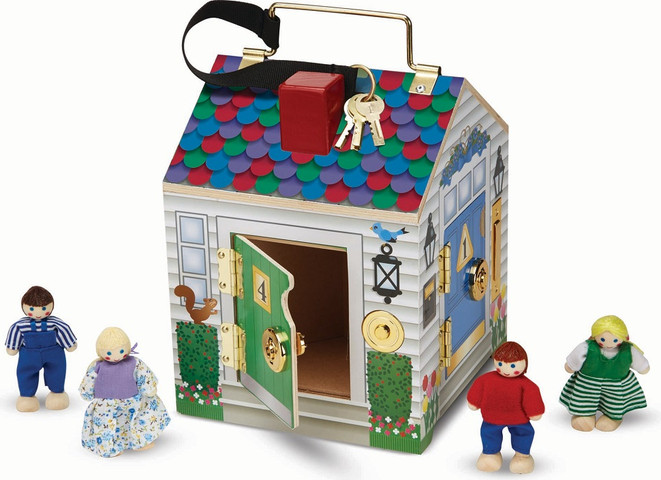 בית מנעולים ופעמון אלקטרוני עם 4 דמויות משחק