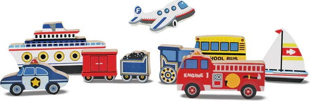 פאזל מעץ - רכבים - Melissa and Doug