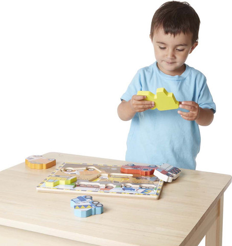 פאזל צ'אנקי רכבי עבודה - Melissa and Doug