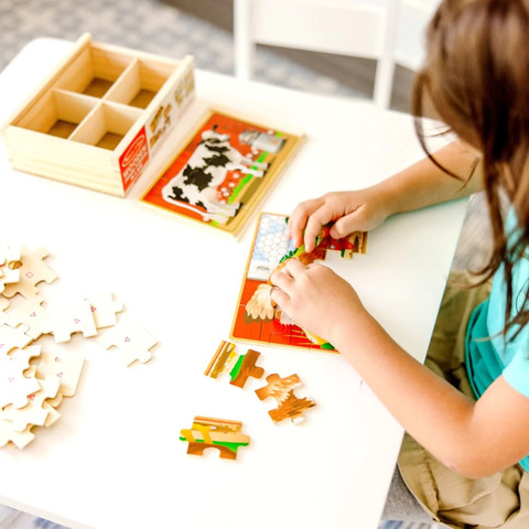 סט 4 פאזלים מעץ - חווה - Melissa and Doug