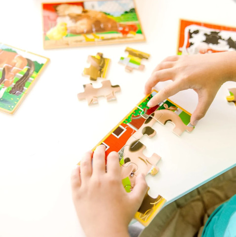 סט 4 פאזלים מעץ - חווה - Melissa and Doug