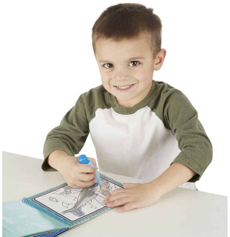 חוברת צביעה רב פעמית טוש מים 4 דפים - חיות הים