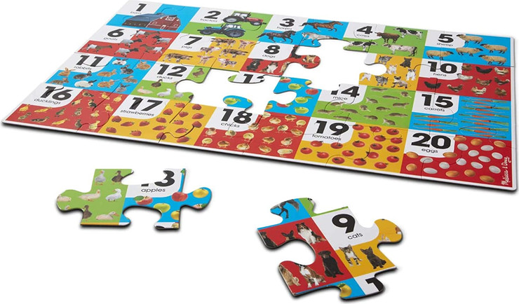 פאזל רצפה מספרים וחווה - Melissa and Doug