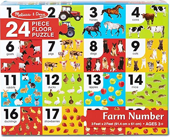 פאזל רצפה מספרים וחווה - Melissa and Doug
