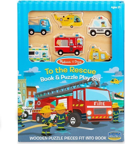 ערכת פאזל וספר עץ בנושא הצלה - Melissa and Doug