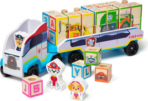 משאית קוביות לימוד מפרץ ההרפתקאות דגם PAW Patrol Wooden ABC Block Truck