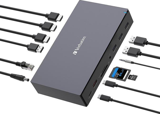 תחנת עגינה Verbatim USB-C Pro Docking Station 17 Port 32172