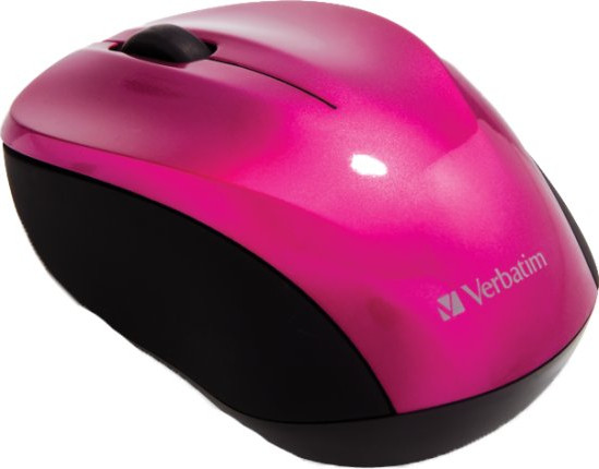 עכבר אלחוטי Verbatim GO NANO Wireless Mouse 1600 DPI ורוד עיצוב קומפקטי Nano USB