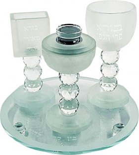 סט הבדלה קריסטל פרוזן מידות 19X22 ס"מ